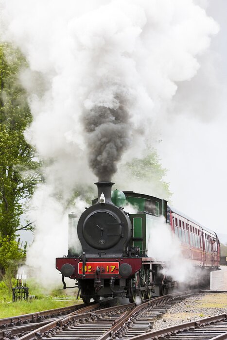 Tableau  train à vapeur, chemin de fer de Strathspey, Highlands, Ecosse