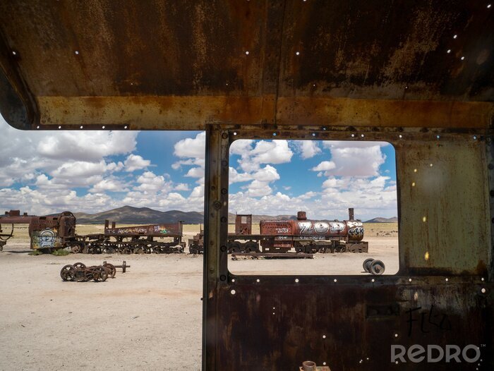 Tableau  Train Cimetière à Uyuni, Bolivien
