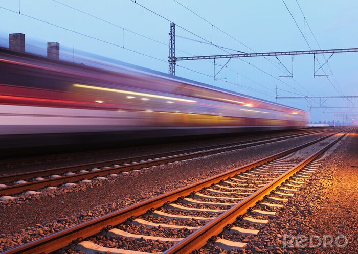 Tableau  train de passager gare