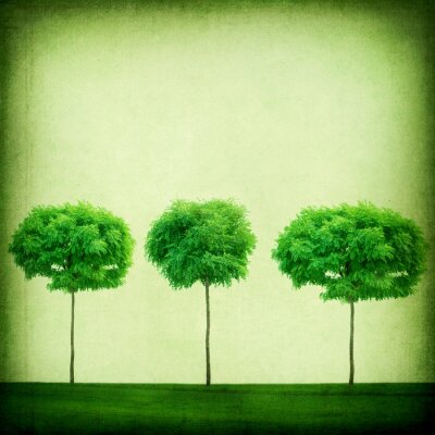 Tableau  Trois arbres verts
