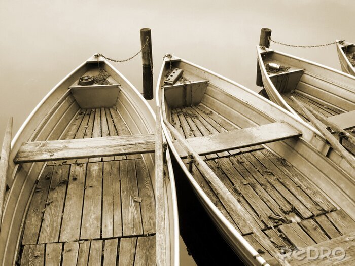 Tableau  Trois vieilles barques