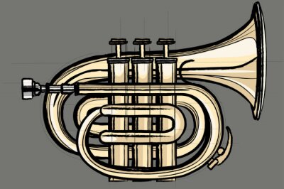 Tableau  trompette de poche