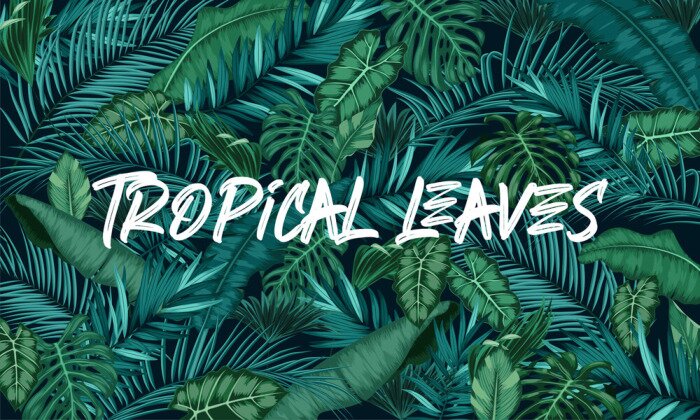 Tableau  Tropical leaves forest background
