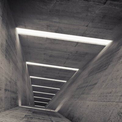 Tunnel 3D en béton foncé