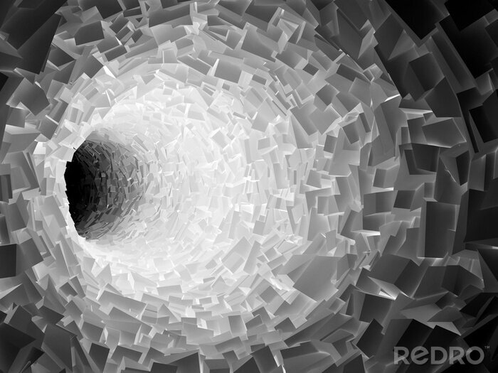 Tableau  Tunnel 3D en cubes