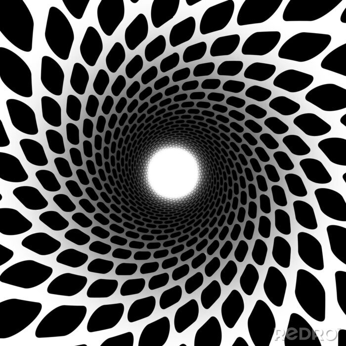 Tableau  Tunnel abstrait noir et blanc