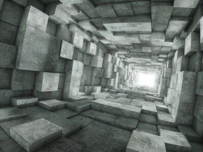 Tunnel de blocs en 3D
