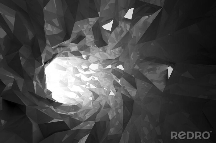 Tableau  Tunnel de cristal noir et blanc