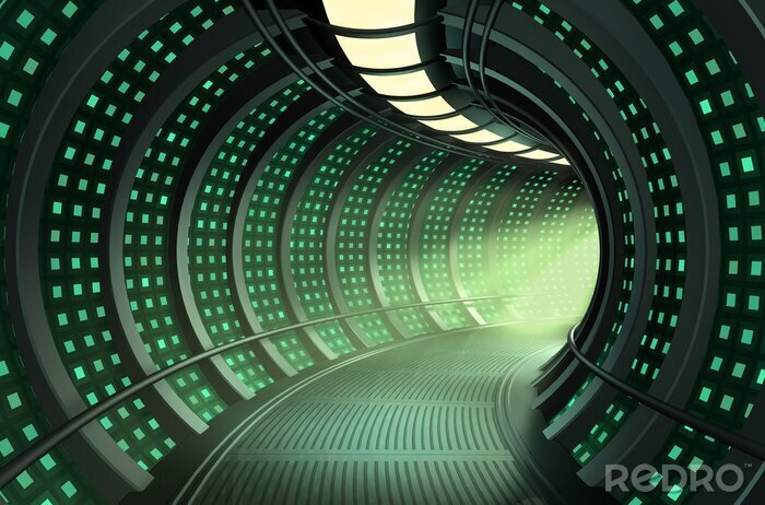 Tableau  Tunnel en 3D style science-fiction