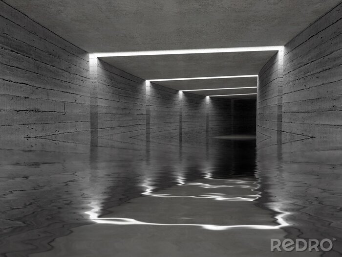 Tableau  Tunnel en béton avec de l'eau