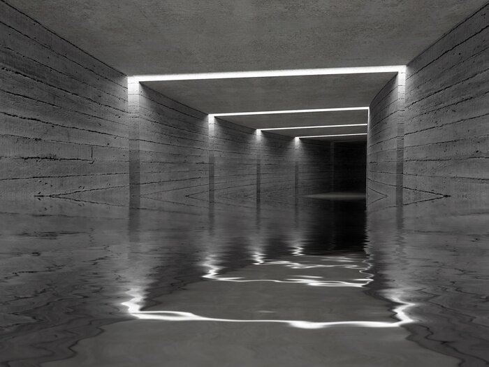 Tableau  Tunnel en béton avec de l'eau