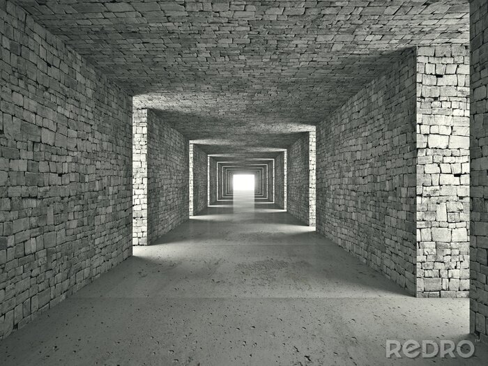 Tableau  Tunnel en pierre tridimensionnel