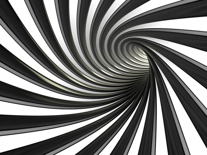 Tableau  Tunnel fascinant en noir et blanc