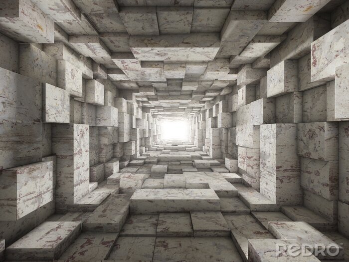 Tableau  Tunnel géométrique en béton