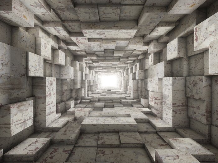 Tableau  Tunnel géométrique en béton