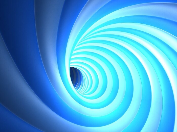 Tableau  Tunnel néon bleu