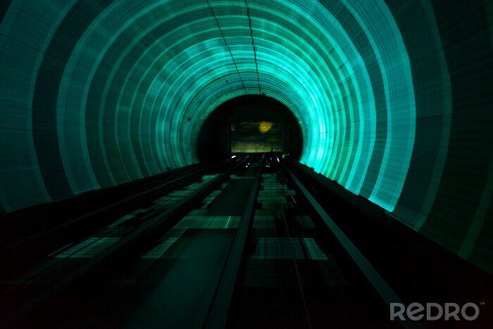 Tableau  Tunnel néon vert 3d