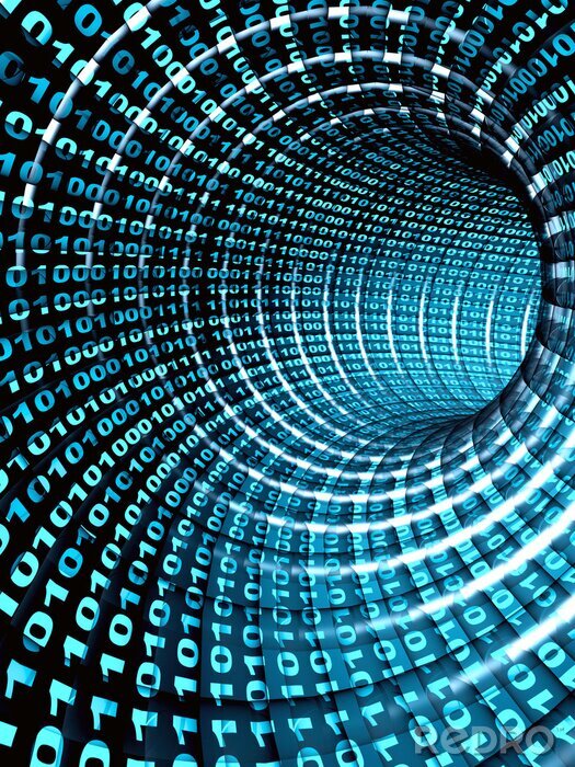 Tableau  Tunnel noir avec code binaire