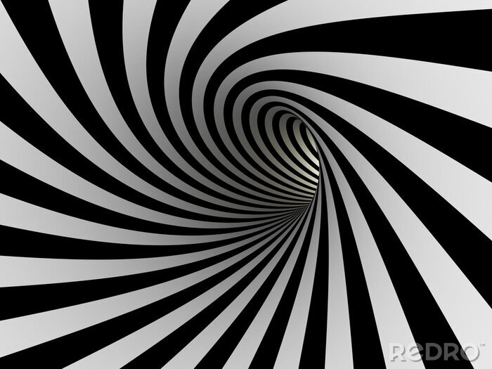 Tableau  Tunnel noir et blanc d'une autre dimension