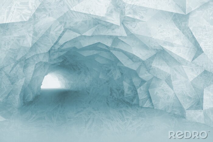 Tableau  Tunnel semi-circulaire dans la glace