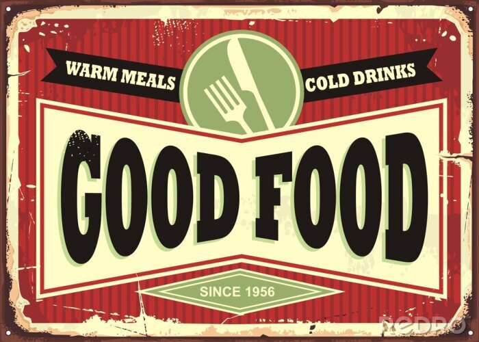 Tableau  Typographie sur une plaque rétro