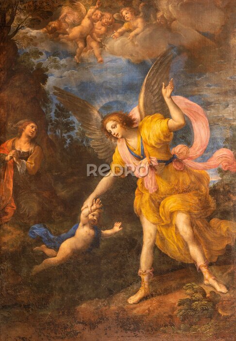 Tableau  Un ange gardien tenant la main d'un enfant