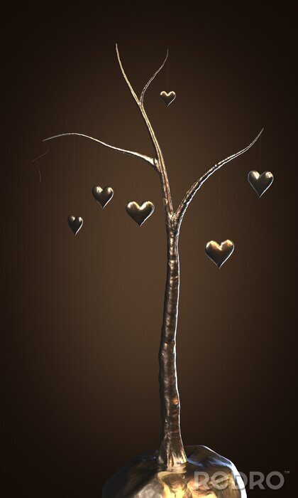 Tableau  Un arbre avec des coeurs