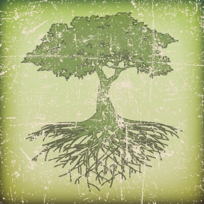 Tableau  Un arbre avec des racines