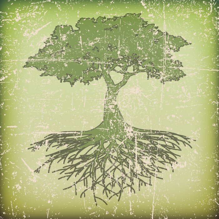 Tableau  Un arbre avec des racines