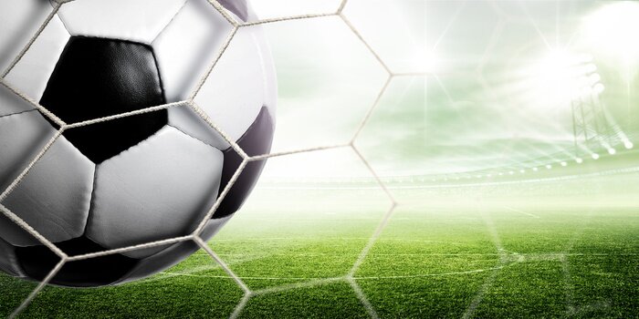 Tableau  Un ballon de football sur un fond vert