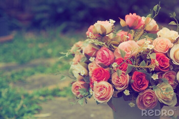 Tableau  Un bouquet de roses thé