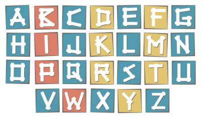 Un ensemble de lettres sur carton de couleur