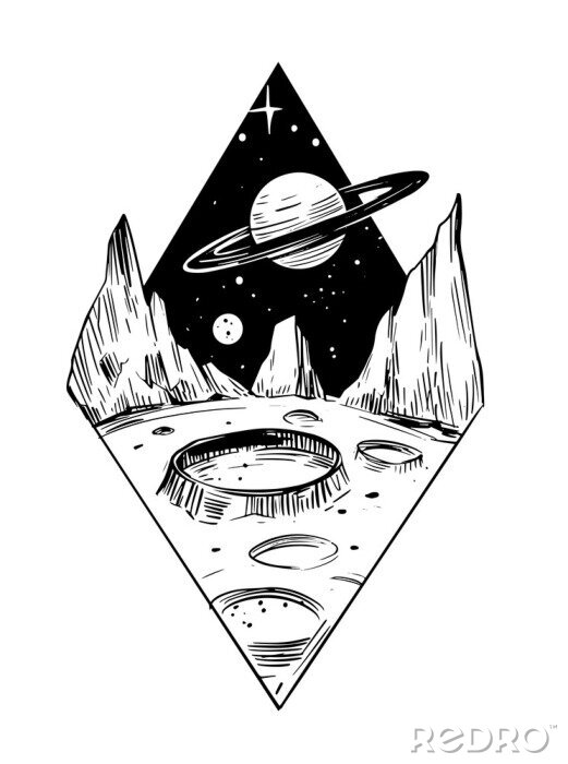 Tableau  Un morceau d'espace en noir et blanc