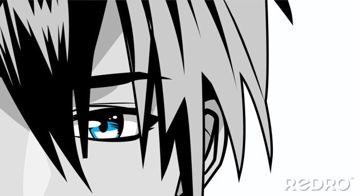 Tableau  Un personnage d'anime aux yeux bleus