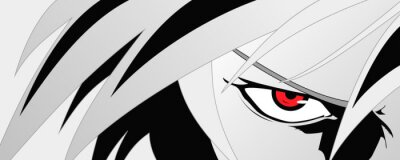 Tableau  Un personnage d'anime aux yeux rouges
