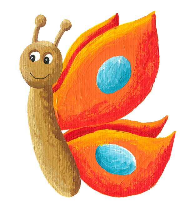 Tableau  Un petit papillon aux ailes colorées