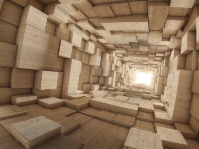 Un tunnel en bois 3D
