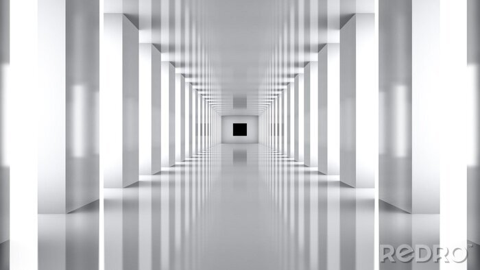 Tableau  Un tunnel minimaliste en blanc