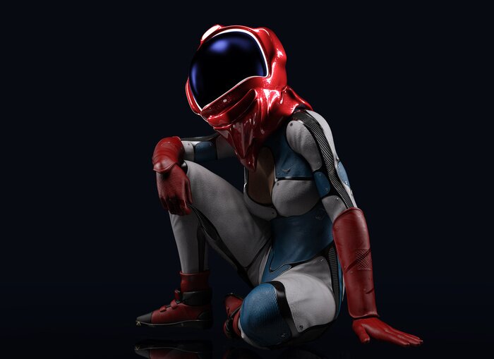 Tableau  Une femme en costume d'astronaute