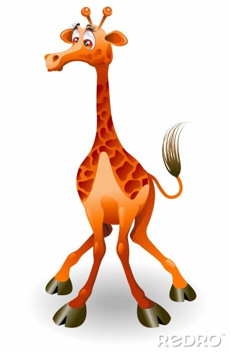 Tableau  Une girafe à califourchon