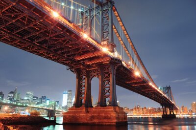 Une nuit sur la ville et le pont de Manhattan