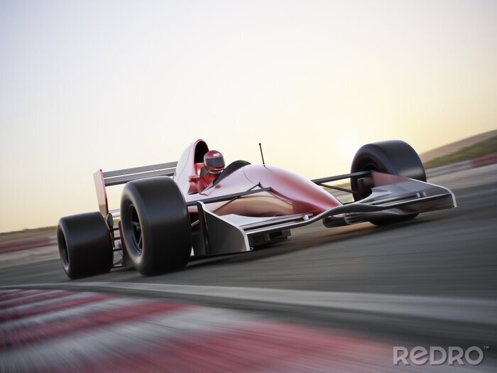 Tableau  Une voiture de course en mouvement
