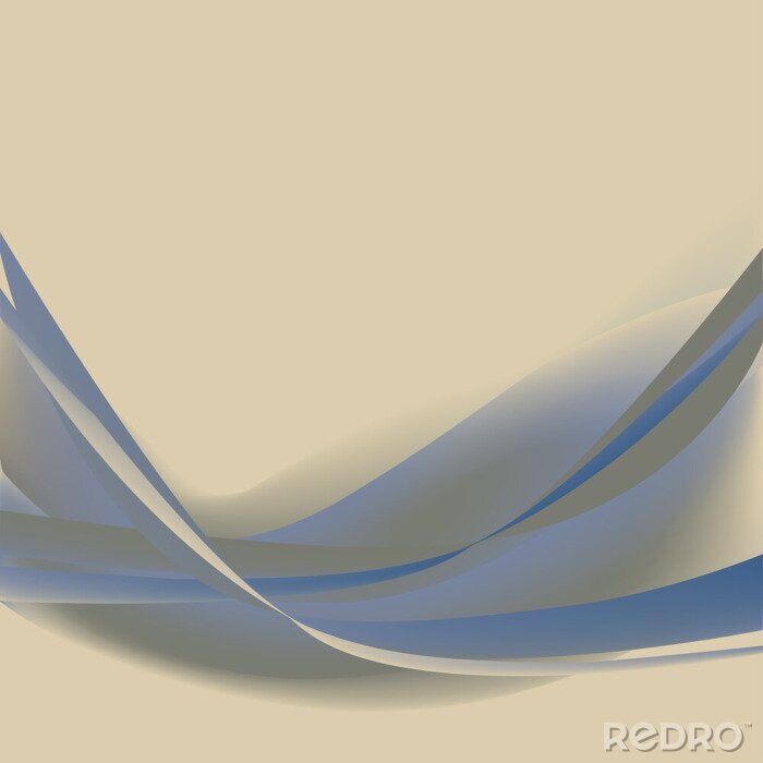 Tableau  Vague abstraite beige et bleu