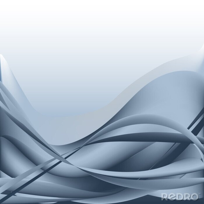Tableau  Vagues colorées isolé abstrait bleu fond et blanc
