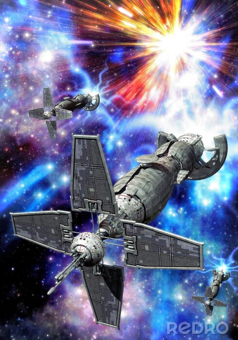 Tableau  Vaisseau cosmique dans le ciel