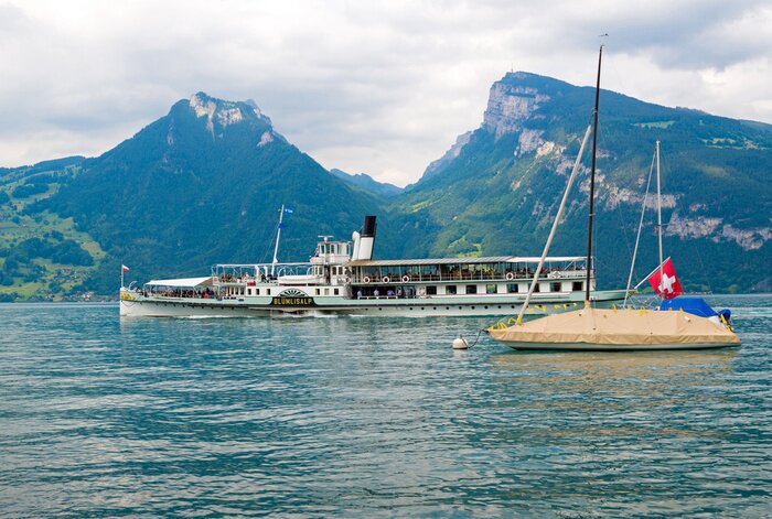 Tableau  Vapeur sur le lac de Thoune