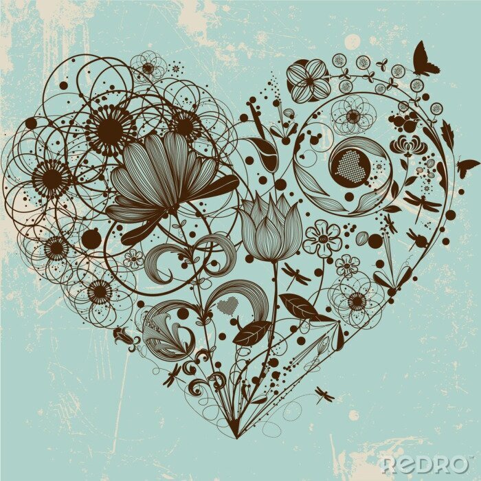 Tableau  vecteur fleur fond