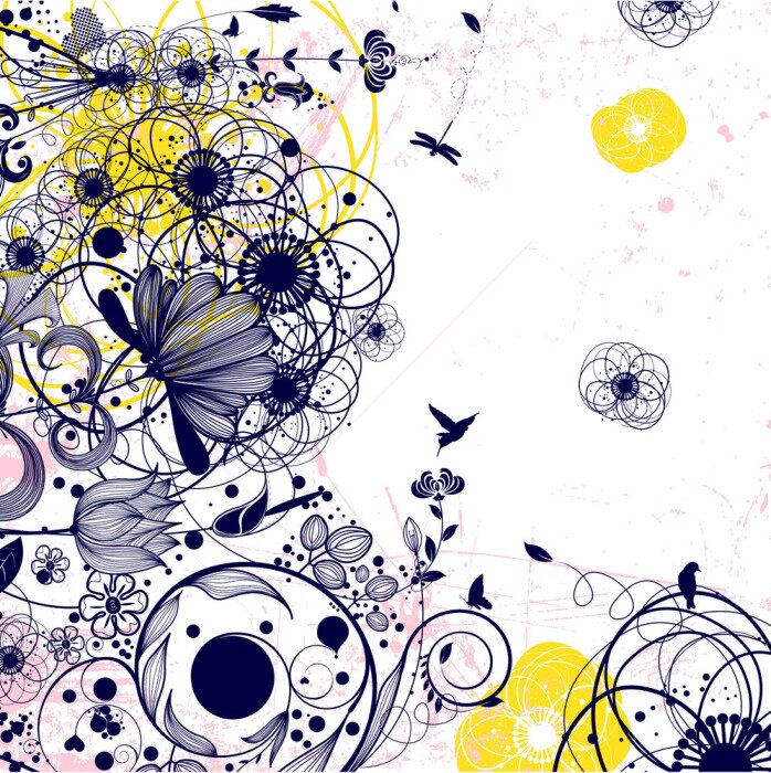 Tableau  vecteur fleur fond