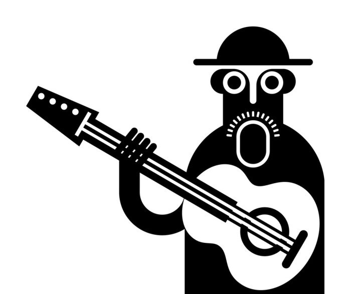 Tableau  Vecteur icône guitariste