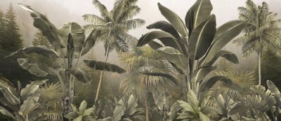 Tableau  Végétation 3D dans une jungle tropicale